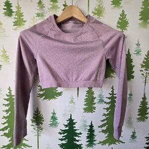 Gymshark Women's Purple Long Sleeve Crop Top